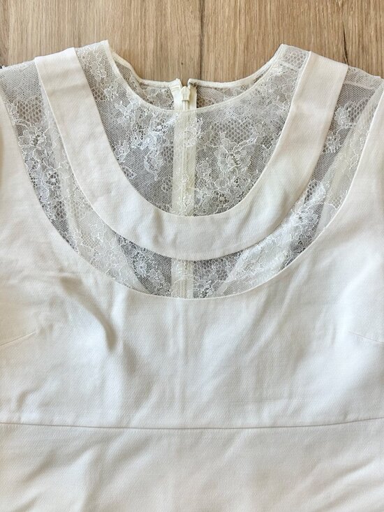 Valentino Ivory Silk Mini Dress Size 10 - Picture 2 of 10